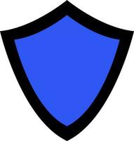 Black abd blue shield in flat style. vector