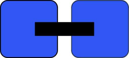 Black and blue handle in flat style. vector