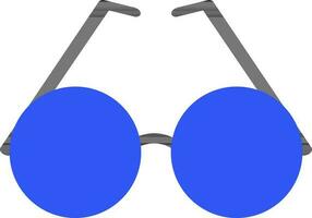 Illustration of a sunglass in blue color. vector