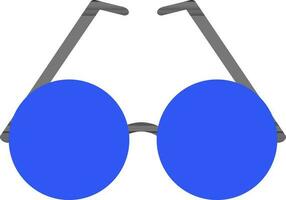 Illustration of a sunglass in blue color. vector