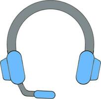 auricular icono en gris y azul color. vector