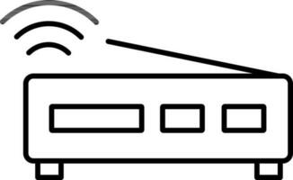 Black Line Art Illustration of Router Icon. vector