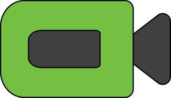 Video camera icon in color with stroke for multimedia concept. vector