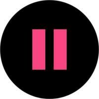 Pause button in pink and black color. vector
