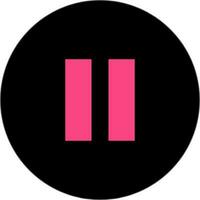 Pause button in pink and black color. vector