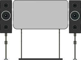 Flat illustration of home theater. vector