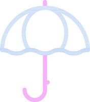 Umbrella Icon In Blue And Pink Thin Line Art. vector