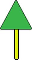 Green and yellow tree in flat style. vector