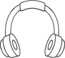 Headphone Icon Or Symbol In Black Outline. vector