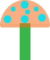 Isolated mushroom in flat style. vector