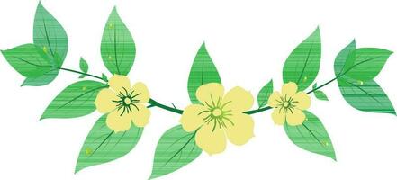 Beautiful flowers with leaves. vector