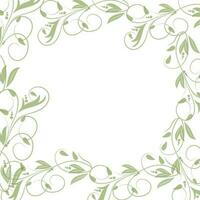 Green floral design decorated frame. vector