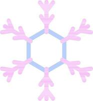Line Art Illustration of Snowflake Icon in Pink And Blue Color. vector