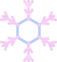 Line Art Illustration of Snowflake Icon in Pink And Blue Color. vector