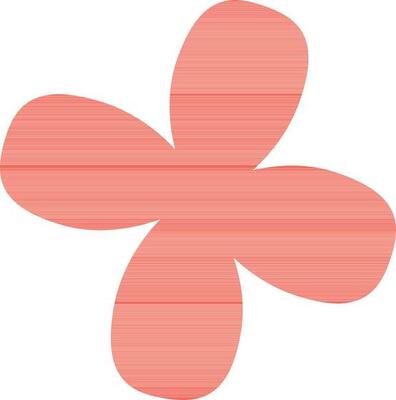 Red flower on white background.
