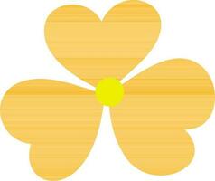 Flat icon of flower made with yellow color. vector