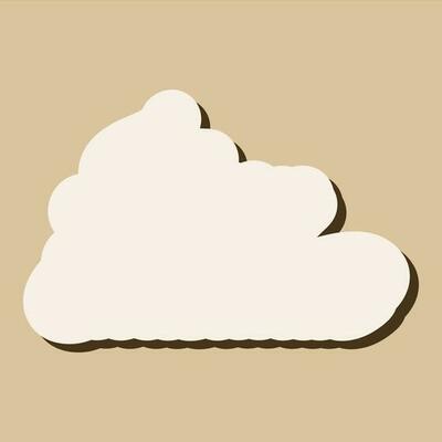 Cloud illustration isolated on yellow background.