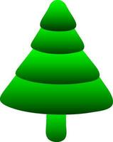 Flat illustration of xmas tree in green color. vector