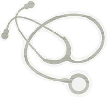 Flat illustrtaion of stethoscope made with gray color. vector