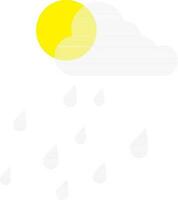 Flat view of rainy season with sun icon. vector