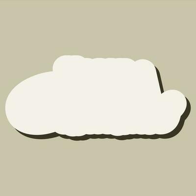 Isolated illustration of cloud on green background.