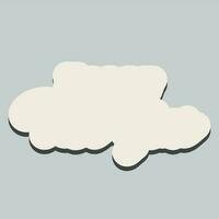 Flat illustration of cloud on slate background. vector