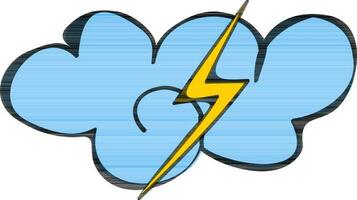 Vector illustration of cloud with thunder icon.