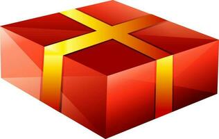 Flat shiny view of gift box. vector