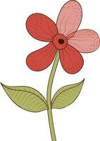 Isolated illustration of flower. vector