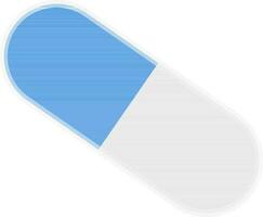 Flat icon of capsule in blue and gray color. vector