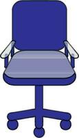 Rolling chair icon in color with stroke for sitting. vector