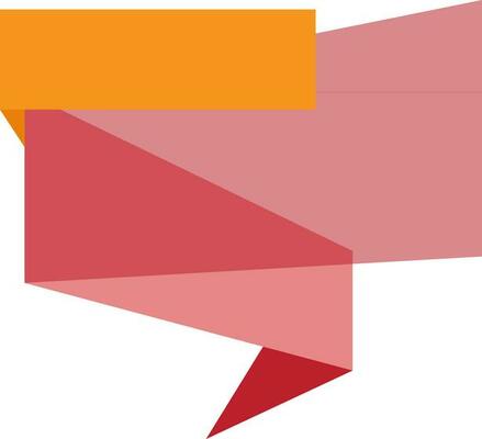 Orange and red paper tag design.