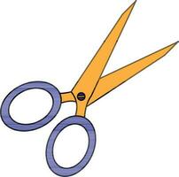 Color with stroke style of scissor icon for cutting concept. vector