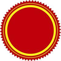 Red and yellow blank sticker, tag or label design. vector