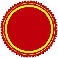 Red and yellow blank sticker, tag or label design. vector