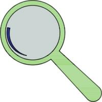 Green color with stroke of frame for magnifying glass icon. vector