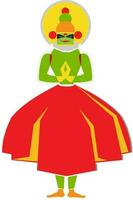 Illustration of Kathakali Dancer. vector