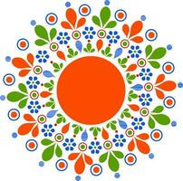 Flat rangoli design pattern. vector