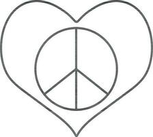 Icon of peace sign inside heart. vector
