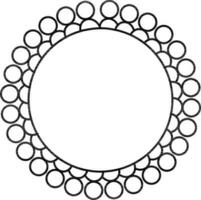 perla decorativo circular marco icono en plano estilo. vector