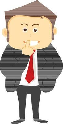 Cartoon character of a businessman.