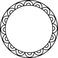 Circular Frame Icon in Black Line Art. vector