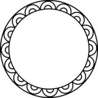 Circular Frame Icon in Black Line Art. vector