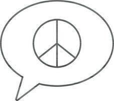 Thinking style of peace icon. vector
