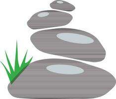 Icon of four stone in accending order with grass. vector