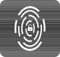 Illustration of fingerprint with lock. vector