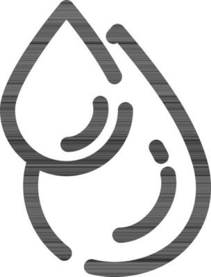 Black Line Art Illustration of Drop Icon.