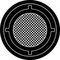 Drain net in black and white color. vector