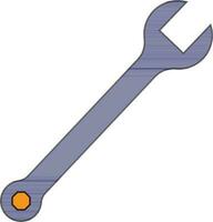 Isolated blue wrench in flat style. vector