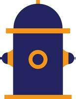 Blue and yellow hydrant icon. vector